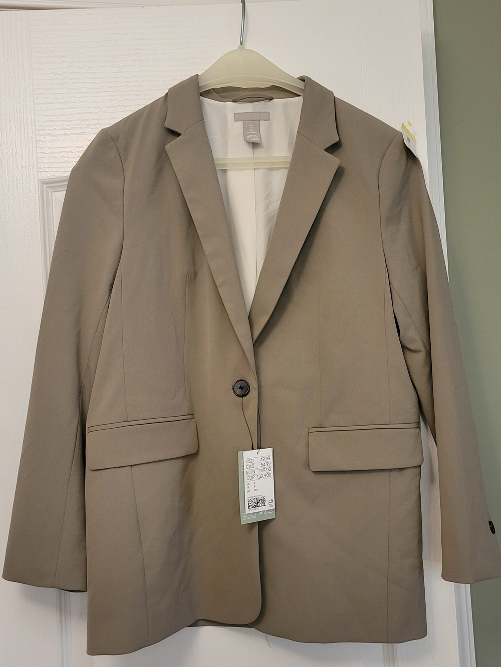 H&M Taupe Single-Button Women's Blazer Size S